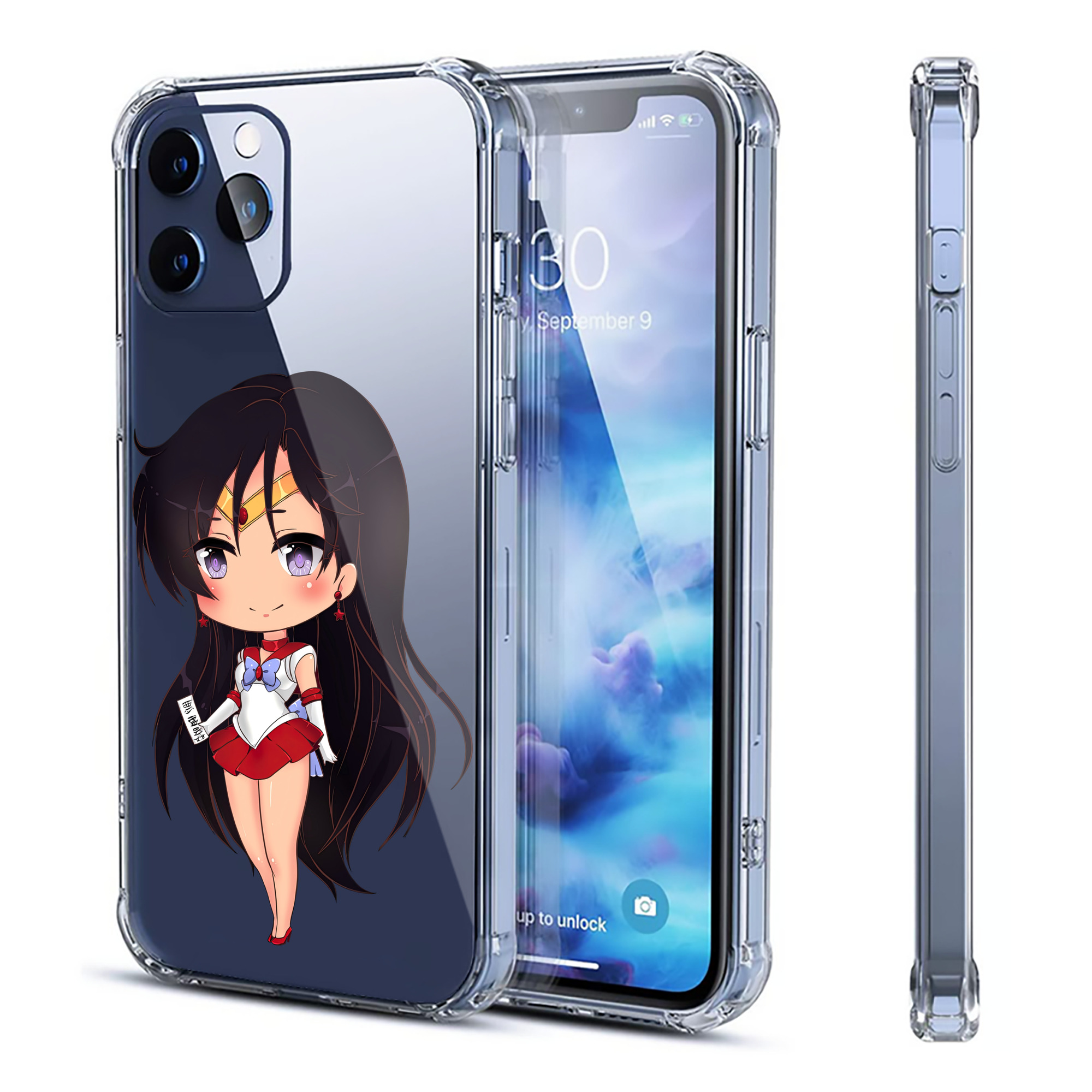（画像用） 美少女戦士セーラームーン 火野レイ ひの レイ Sailor Moon Hino Rei （セーラーマーズ,Sailor Mars） 【iPhone 12シリーズ対応】透明スマホケース（クリアソフトケース）